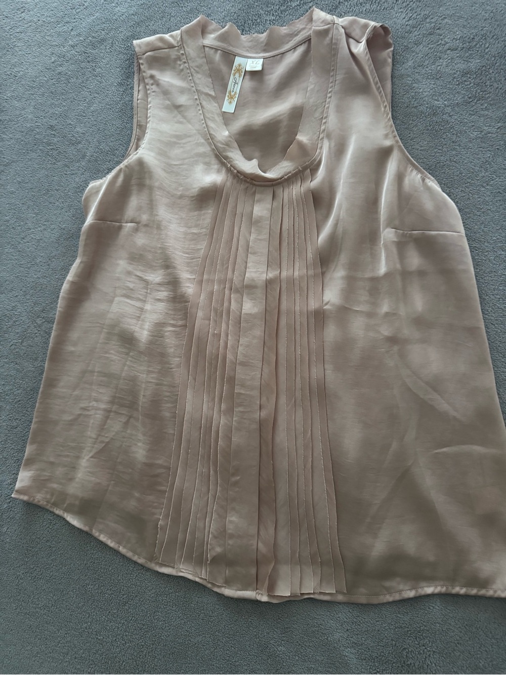 Sleeveless Pleated Front Tank Top - Blush